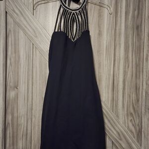 Elegant Black Halter Dress